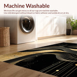Ultra Soft Area Rug, Non Slip, Stain Resistant, Washable Area Rugs for Living Room, Bedroom, Chic Abstract Gold and Gray Convergence(Gold)