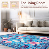 Charming Blue Botanical Print(Blue)