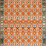 Ultra Soft Area Rug, Non Slip, Stain Resistant, Washable Area Rugs for Living Room, Bedroom, Luxurious Curved Trellis Composition(Orange)