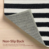 Ultra Soft Area Rug, Non Slip, Stain Resistant, Washable Area Rugs for Living Room, Bedroom, Reversible Striped Area Rug:  Classic Black & White(Black)