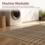 Ultra Soft Area Rug, Non Slip, Stain Resistant, Washable Area Rugs for Living Room, Bedroom, Chic Contemporary Plaid Aesthetic(Brown)