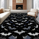 Ultra Soft Area Rug, Non Slip, Stain Resistant, Washable Area Rugs for Living Room, Bedroom, Spooky Black Halloween Decor(Black)