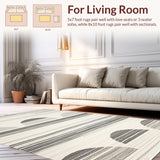 Ultra Soft Area Rug, Non Slip, Stain Resistant, Washable Area Rugs for Living Room, Bedroom, Minimalist Geometric Texture Fusion(Gray)