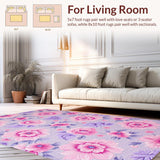 Ultra Soft Area Rug, Non Slip, Stain Resistant, Washable Area Rugs for Living Room, Bedroom, Chic Pastel Fluffy Aesthetic(Purple)