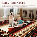Ultra Soft Area Rug, Non Slip, Stain Resistant, Washable Area Rugs for Living Room, Bedroom, Bold Rustic Cabin Decor(Red)