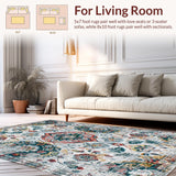 Ultra Soft Area Rug, Non Slip, Stain Resistant, Washable Area Rugs for Living Room, Bedroom, Artistic Grey Distressed Pattern(Gray)