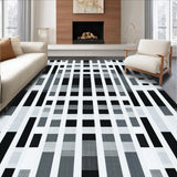Ultra Soft Area Rug, Non Slip, Stain Resistant, Washable Area Rugs for Living Room, Bedroom, Bold Contemporary Patterned Statement(Gray)