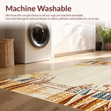 Ultra Soft Area Rug, Non Slip, Stain Resistant, Washable Area Rugs for Living Room, Bedroom, Vintage Inspired Area with Leopard Print(Beige)