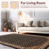 Ultra Soft Area Rug, Non Slip, Stain Resistant, Washable Area Rugs for Living Room, Bedroom, Rustic Black Brown Nature Pattern(Black)