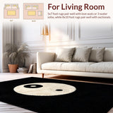 Ultra Soft Area Rug, Non Slip, Stain Resistant, Washable Area Rugs for Living Room, Bedroom, Yin Yang Velvet Bathroom Meditation Rug Non Slip(Black)
