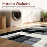 Ultra Soft Area Rug, Non Slip, Stain Resistant, Washable Area Rugs for Living Room, Bedroom, Stylish Gray Tiled Pattern(Gray)