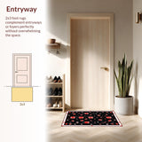 Ultra Soft Area Rug, Non Slip, Stain Resistant, Washable Area Rugs for Living Room, Bedroom, Stylish Modern Abstract Elements(Black)