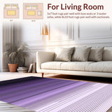 Ultra Soft Area Rug, Non Slip, Stain Resistant, Washable Area Rugs for Living Room, Bedroom, Vibrant Dual-Tone Linear Design(Purple)
