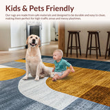 Ultra Soft Area Rug, Non Slip, Stain Resistant, Washable Area Rugs for Living Room, Bedroom, Contemporary Grey Gold Minimalist Easy Care Area Rug(Gold)