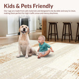 Ultra Soft Area Rug, Non Slip, Stain Resistant, Washable Area Rugs for Living Room, Bedroom, Chic Contemporary Faux Hide Style(Beige)