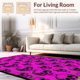 Ultra Soft Area Rug, Non Slip, Stain Resistant, Washable Area Rugs for Living Room, Bedroom, Dramatic Dark-Themed Welcome Mat(Pink)