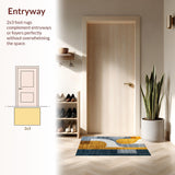 Ultra Soft Area Rug, Non Slip, Stain Resistant, Washable Area Rugs for Living Room, Bedroom, Contemporary Grey Gold Minimalist Easy Care Area Rug(Gold)