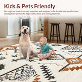 Ultra Soft Area Rug, Non Slip, Stain Resistant, Washable Area Rugs for Living Room, Bedroom, Luxurious Tassel Accents Aesthetic(Beige)