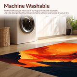 Ultra Soft Area Rug, Non Slip, Stain Resistant, Washable Area Rugs for Living Room, Bedroom, Vivid Abstract Lava Aesthetic(Orange)
