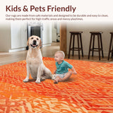 Autumn Harvest Area Terracotta & Orange Geometric Design(Orange)