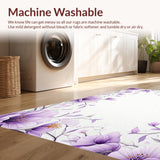 Ultra Soft Area Rug, Non Slip, Stain Resistant, Washable Area Rugs for Living Room, Bedroom, Contemporary Circular Flower Pattern(Purple)