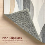 Ultra Soft Area Rug, Non Slip, Stain Resistant, Washable Area Rugs for Living Room, Bedroom, Contemporary Textured Linear Design(Gray)