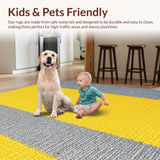 Ultra Soft Area Rug, Non Slip, Stain Resistant, Washable Area Rugs for Living Room, Bedroom, Soft Plush Non Slip Tub Mat for Minimalist Bathrooms(Yellow)