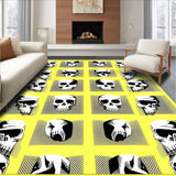 Ultra Soft Area Rug, Non Slip, Stain Resistant, Washable Area Rugs for Living Room, Bedroom, Eclectic Quirky Bone Pattern(Black)
