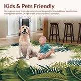 Ultra Soft Area Rug, Non Slip, Stain Resistant, Washable Area Rugs for Living Room, Bedroom, Playful Jungle Animal Motif(Beige)