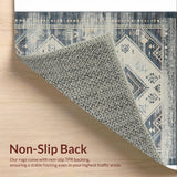 Ultra Soft Area Rug, Non Slip, Stain Resistant, Washable Area Rugs for Living Room, Bedroom, Chic Neutral Tiled Patterns(Gray)