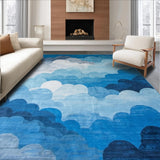 Ultra Soft Area Rug, Non Slip, Stain Resistant, Washable Area Rugs for Living Room, Bedroom, Contemporary Cool Hue Arrangement(Blue)