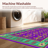 Ultra Soft Area Rug, Non Slip, Stain Resistant, Washable Area Rugs for Living Room, Bedroom, Transitional Carnival Inspired Decor(Purple)