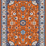 Ultra Soft Area Rug, Non Slip, Stain Resistant, Washable Area Rugs for Living Room, Bedroom, Artful Multicolored Medallion Style(Orange)