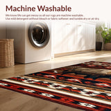 Ultra Soft Area Rug, Non Slip, Stain Resistant, Washable Area Rugs for Living Room, Bedroom, Charming Nature-Inspired Artwork(Red)