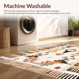 Ultra Soft Area Rug, Non Slip, Stain Resistant, Washable Area Rugs for Living Room, Bedroom, Elegant Beige Animal Motif(Beige)