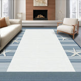 Ultra Soft Area Rug, Non Slip, Stain Resistant, Washable Area Rugs for Living Room, Bedroom, Chic Textured Oceanic Vibes(Blue)