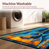 Artistic Round Guitar Motif(Blue)