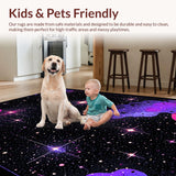 Ultra Soft Area Rug, Non Slip, Stain Resistant, Washable Area Rugs for Living Room, Bedroom, Vivid Celestial Cartoon Imagery(Purple)