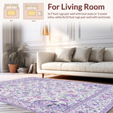 Floral Cat Inspired Area Rug(White)