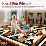 Ultra Soft Area Rug, Non Slip, Stain Resistant, Washable Area Rugs for Living Room, Bedroom, Minimalist Earthy Patterned Inspiration(Brown)