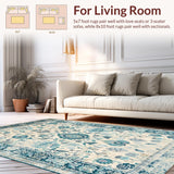 Ultra Soft Area Rug, Non Slip, Stain Resistant, Washable Area Rugs for Living Room, Bedroom, Rustic Vintage Pastel Vibes(Beige)