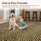 Ultra Soft Area Rug, Non Slip, Stain Resistant, Washable Area Rugs for Living Room, Bedroom, Rustic Neutral Textured Pattern(Beige)