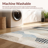 Ultra Soft Area Rug, Non Slip, Stain Resistant, Washable Area Rugs for Living Room, Bedroom, Chic Natural Fiber Design(Beige)