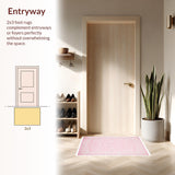 Ultra Soft Area Rug, Non Slip, Stain Resistant, Washable Area Rugs for Living Room, Bedroom, Playful Soft Pink Decorative Theme(Pink)
