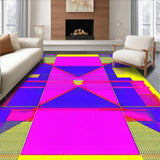 Ultra Soft Area Rug, Non Slip, Stain Resistant, Washable Area Rugs for Living Room, Bedroom, Bold Memphis Style Graphic Arrangement(Pink)