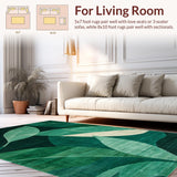Ultra Soft Area Rug, Non Slip, Stain Resistant, Washable Area Rugs for Living Room, Bedroom, Stylish Modern Organic Aesthetic(Green)