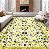 Ultra Soft Area Rug, Non Slip, Stain Resistant, Washable Area Rugs for Living Room, Bedroom, Mid-Century Earthy Toned Style(White)