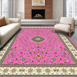 Ultra Soft Area Rug, Non Slip, Stain Resistant, Washable Area Rugs for Living Room, Bedroom, Minimalist Geometric Soft Tones(Pink)