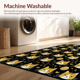 Ultra Soft Area Rug, Non Slip, Stain Resistant, Washable Area Rugs for Living Room, Bedroom, Elegant Whimsical Pet Design Piece(Black)