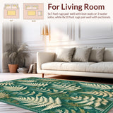 Ultra Soft Area Rug, Non Slip, Stain Resistant, Washable Area Rugs for Living Room, Bedroom, Trendy Whimsical Green Patterns(Green)